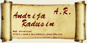 Andrija Radusin vizit kartica